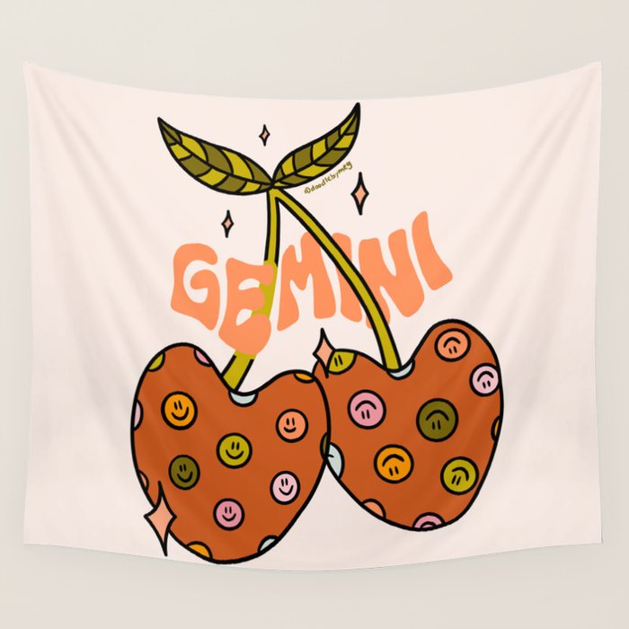 Gemini Cherries Wall Tapestry Gallery Image 4