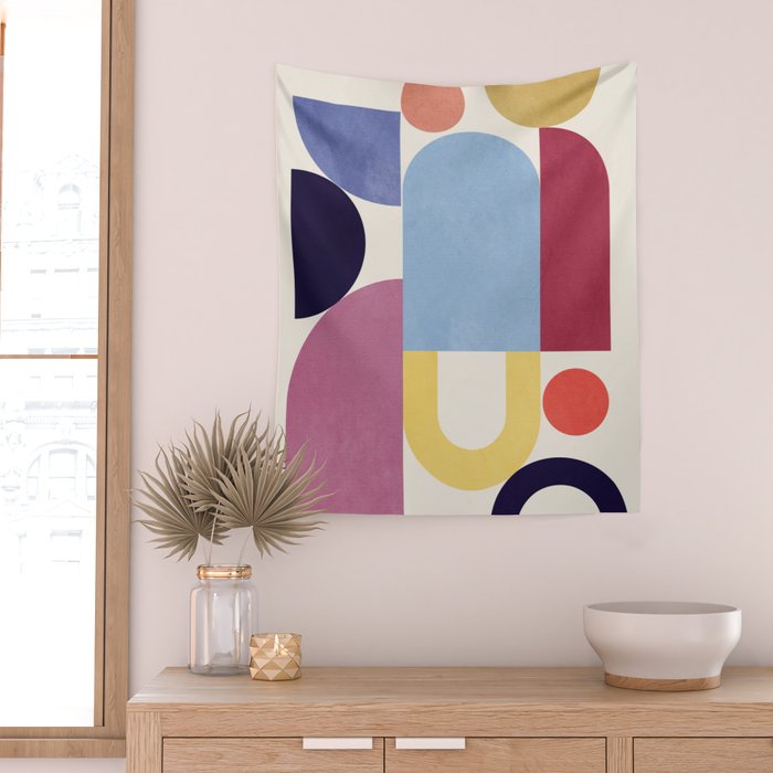Abstract Shapes 55 Wall Tapestry Gallery Image 2