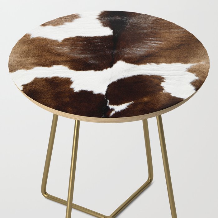 Brown Cowhide Side Table Gallery Image 2