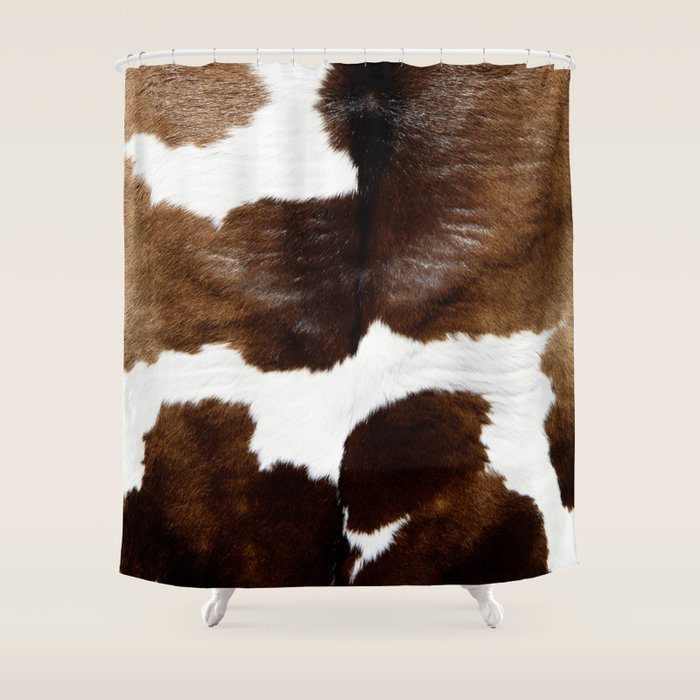Brown Cowhide Shower Curtain Gallery Image 1