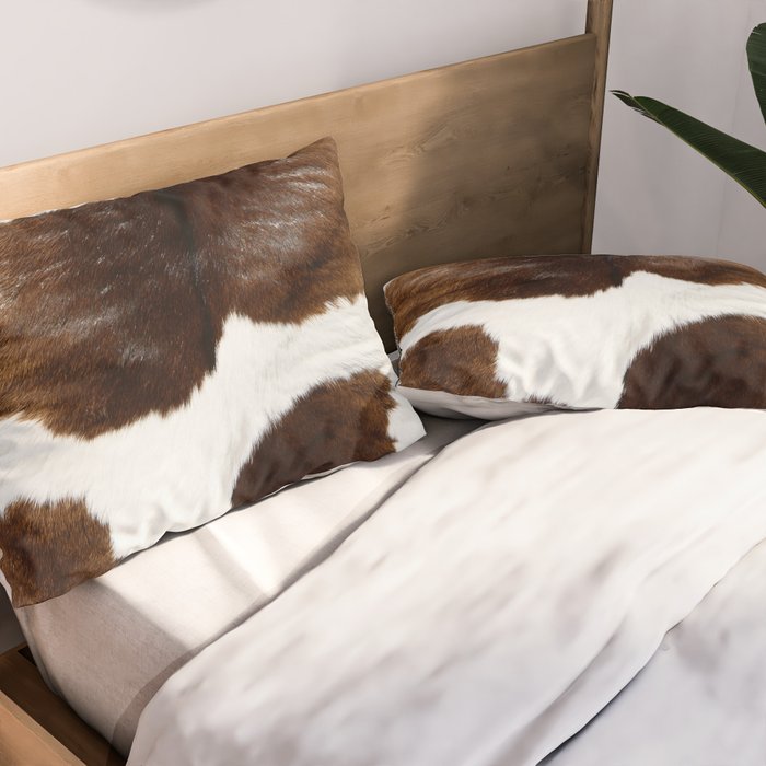 Brown Cowhide Pillow Sham Gallery Image 2