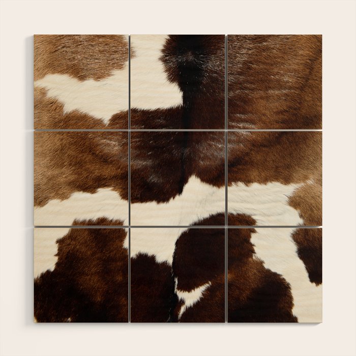 Brown Cowhide Wood Wall Art Gallery Image 1