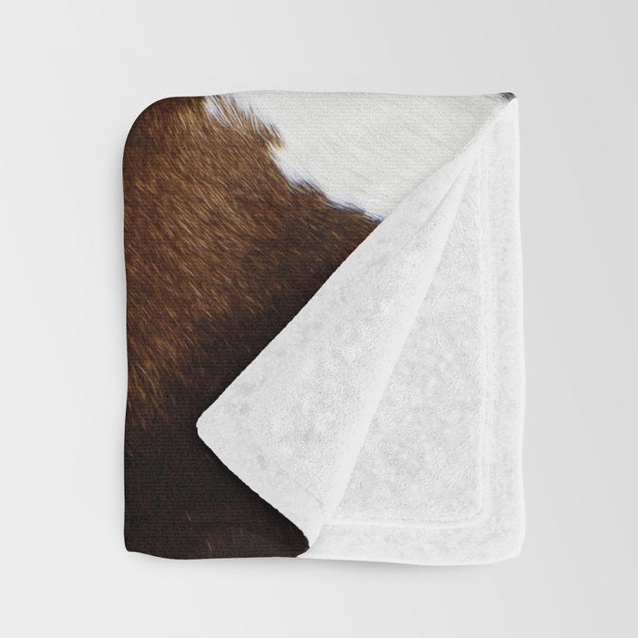 Brown Cowhide Throw Blanket Gallery Image 3