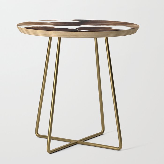 Brown Cowhide Side Table Gallery Image 1