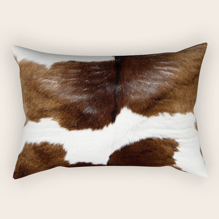 Brown Cowhide Rectangular Pillow Gallery Image 2