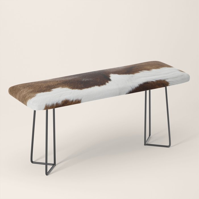 Brown Cowhide Bench Gallery Image 1