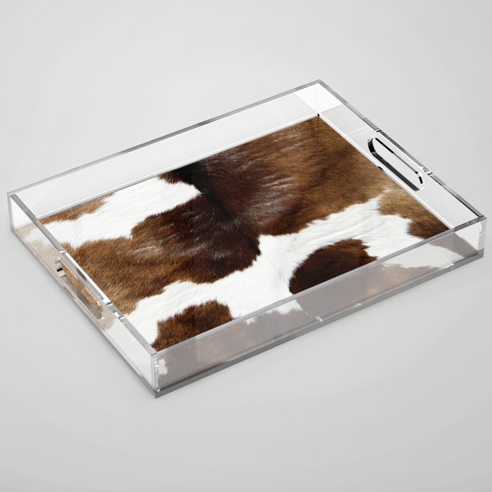 Brown Cowhide Acrylic Tray Gallery Image 1