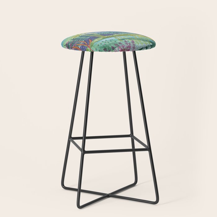 Jungle Paradise Watercolor Stool Gallery Image 1