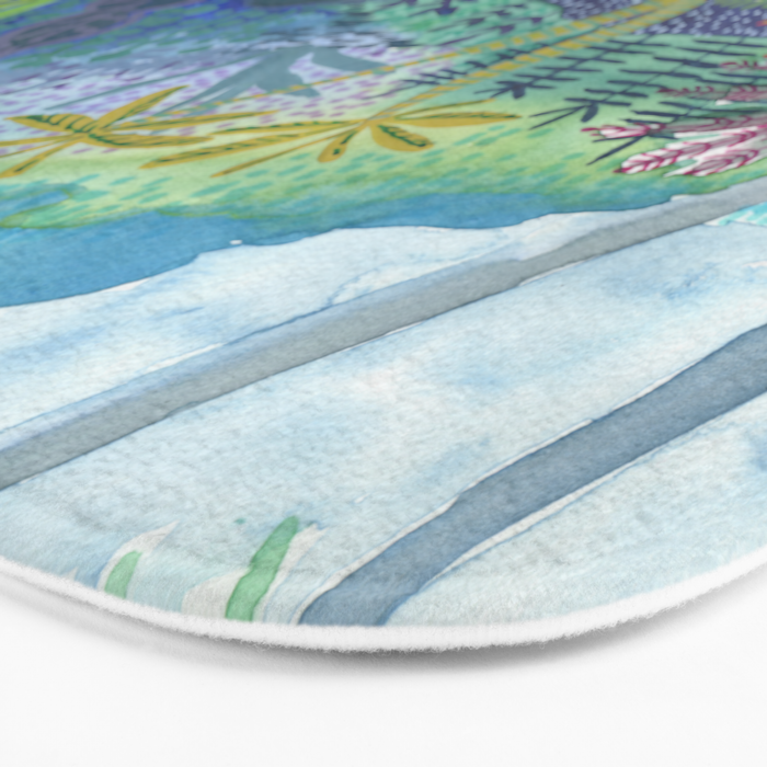 Jungle Paradise Watercolor Bath Mat Gallery Image 3