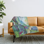 Jungle Paradise Watercolor Throw Blanket Gallery Image 1