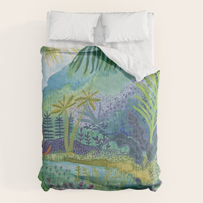 Jungle Paradise Watercolor Comforter Gallery Image 6