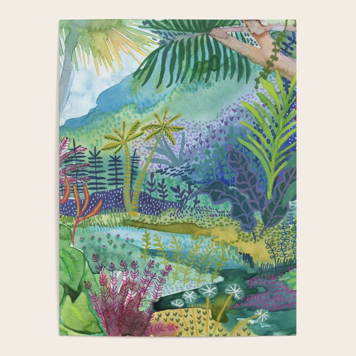 Jungle Paradise Watercolor Poster Gallery Image 4