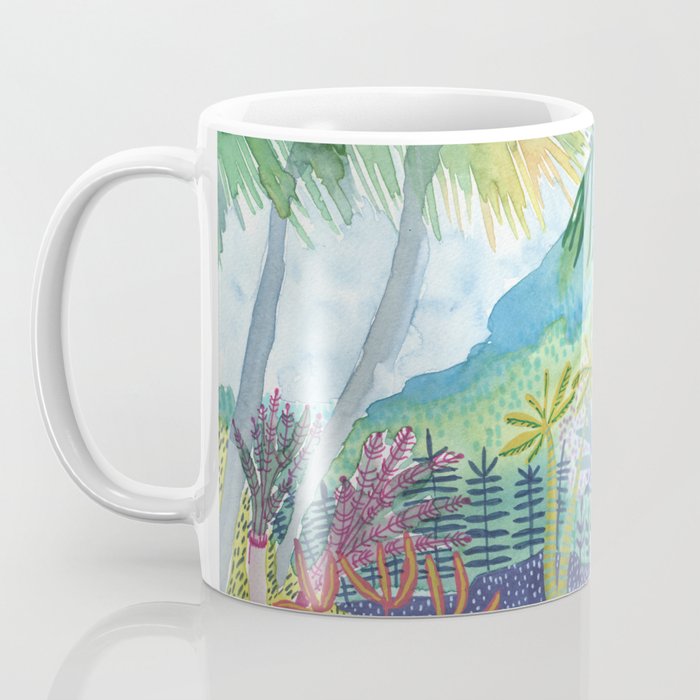 Jungle Paradise Watercolor Coffee Mug Gallery Image 3