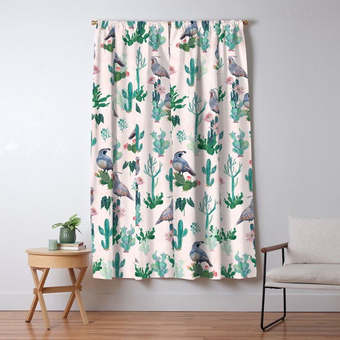 Cactus Quail  Window Curtain Gallery Image 5
