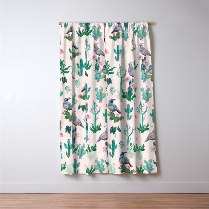 Cactus Quail  Window Curtain Gallery Image 3