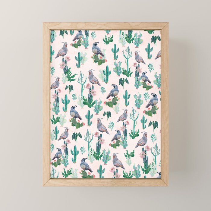 Cactus Quail  Mini Art Print Gallery Image 1