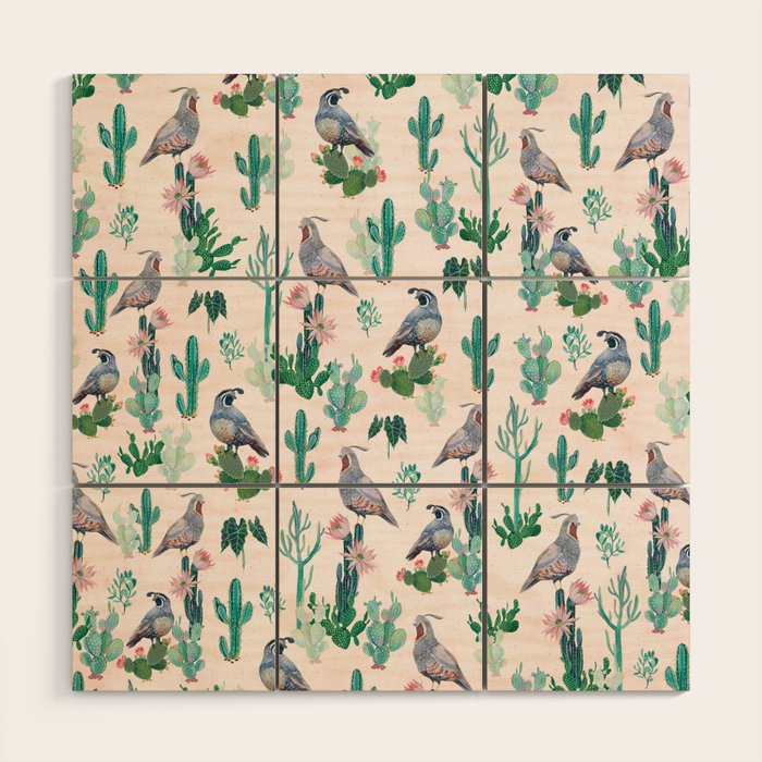 Cactus Quail  Wood Wall Art Gallery Image 1