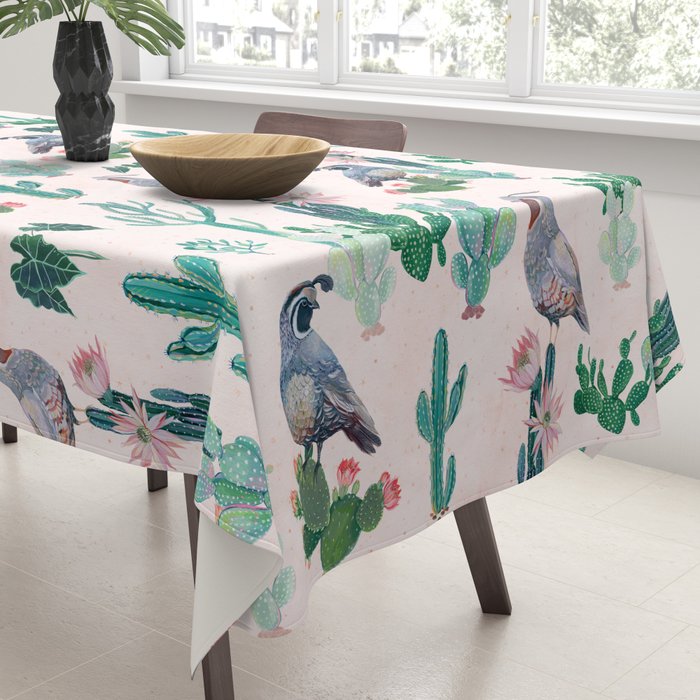 Cactus Quail  Tablecloth Gallery Image 3