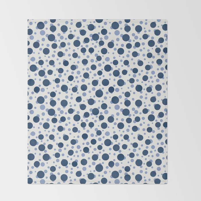 Blue Dots On White Throw Blanket Gallery Image 2