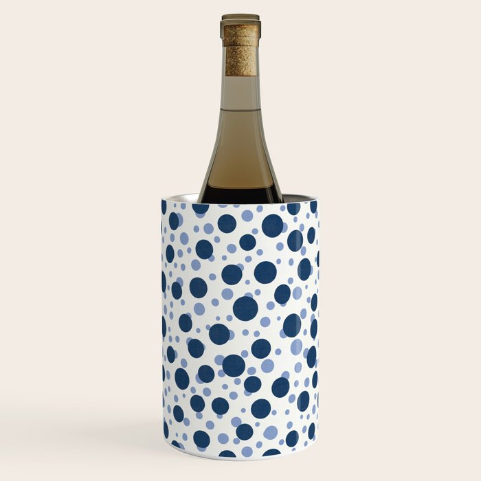 Blue Dots On White Wine Chiller Gallery Image 1