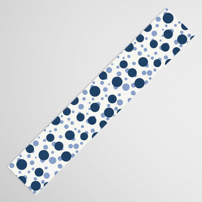 Blue Dots On White Table Runner Gallery Image 3