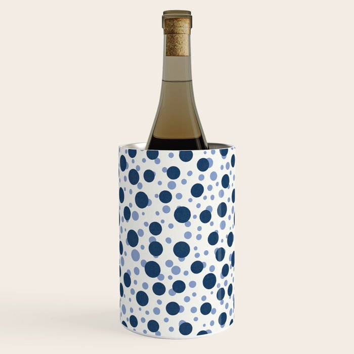 Blue Dots On White Wine Chiller Gallery Image 3