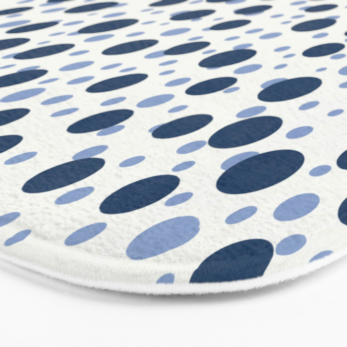 Blue Dots On White Bath Mat Gallery Image 3
