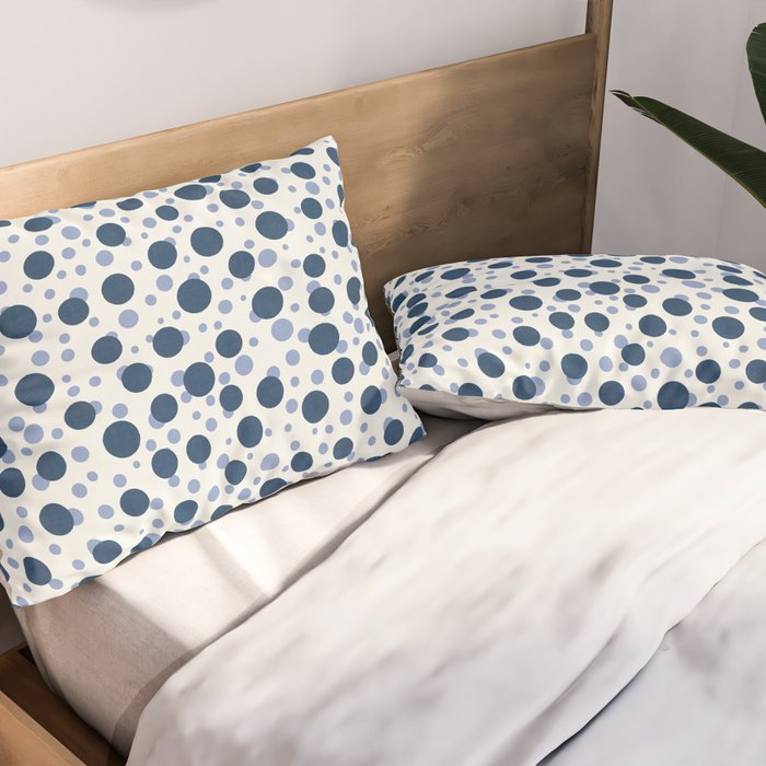Blue Dots On White Pillow Sham Gallery Image 2