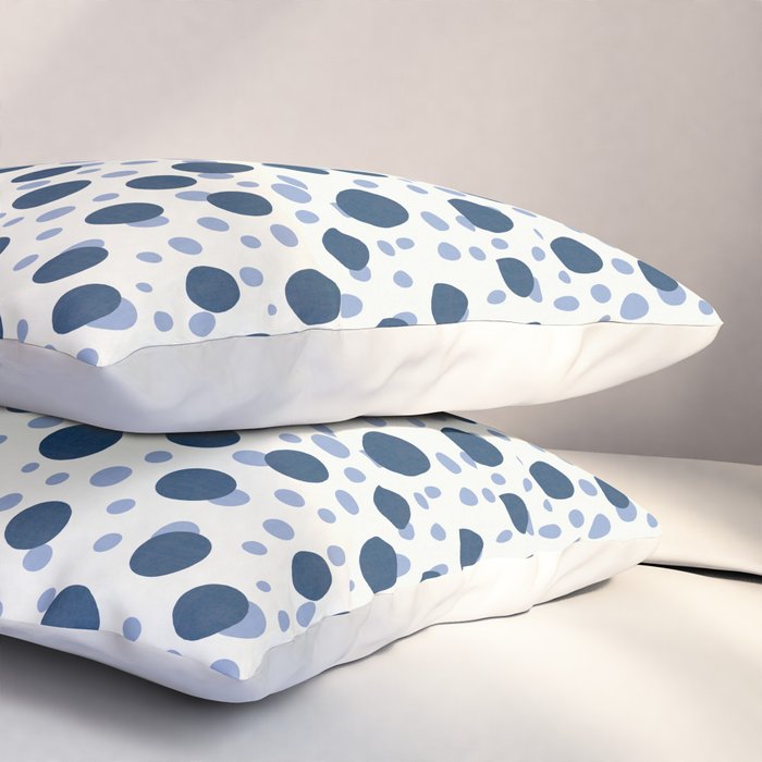 Blue Dots On White Pillow Sham Gallery Image 3