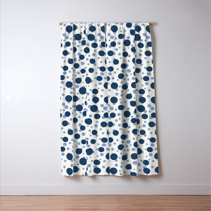 Blue Dots On White Window Curtain Gallery Image 3
