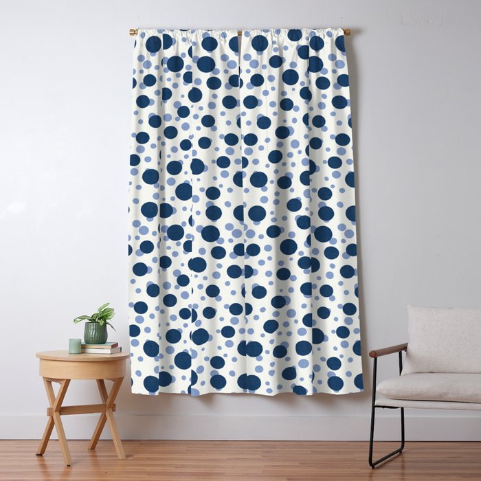 Blue Dots On White Window Curtain Gallery Image 5