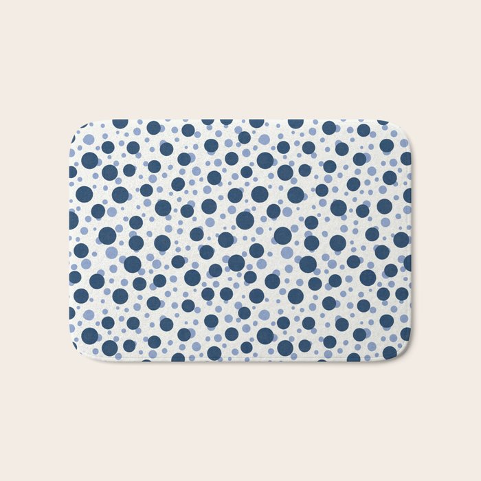 Blue Dots On White Bath Mat Gallery Image 1