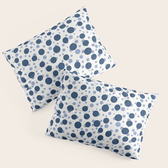 Blue Dots On White Pillow Sham Gallery Image 1