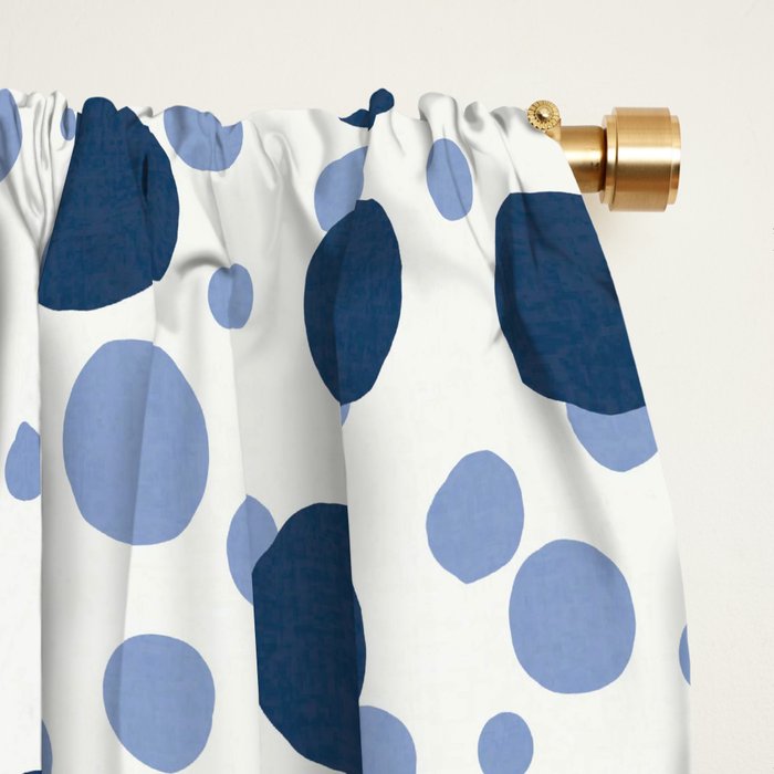 Blue Dots On White Window Curtain Gallery Image 2