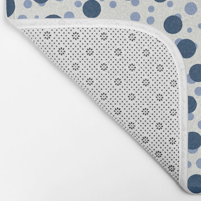 Blue Dots On White Bath Mat Gallery Image 2