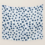 Blue Dots On White Wall Tapestry Gallery Image 4