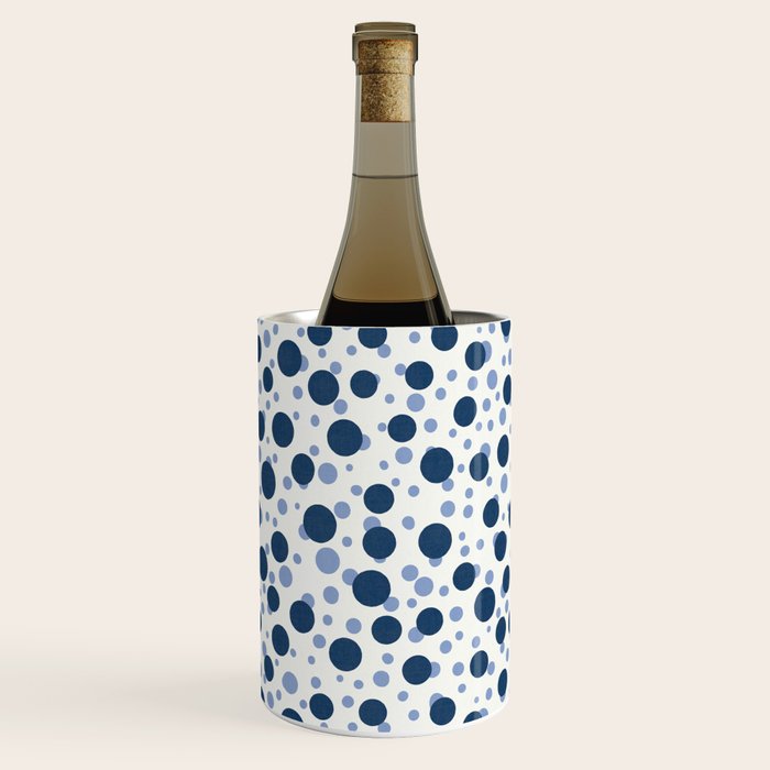 Blue Dots On White Wine Chiller Gallery Image 2