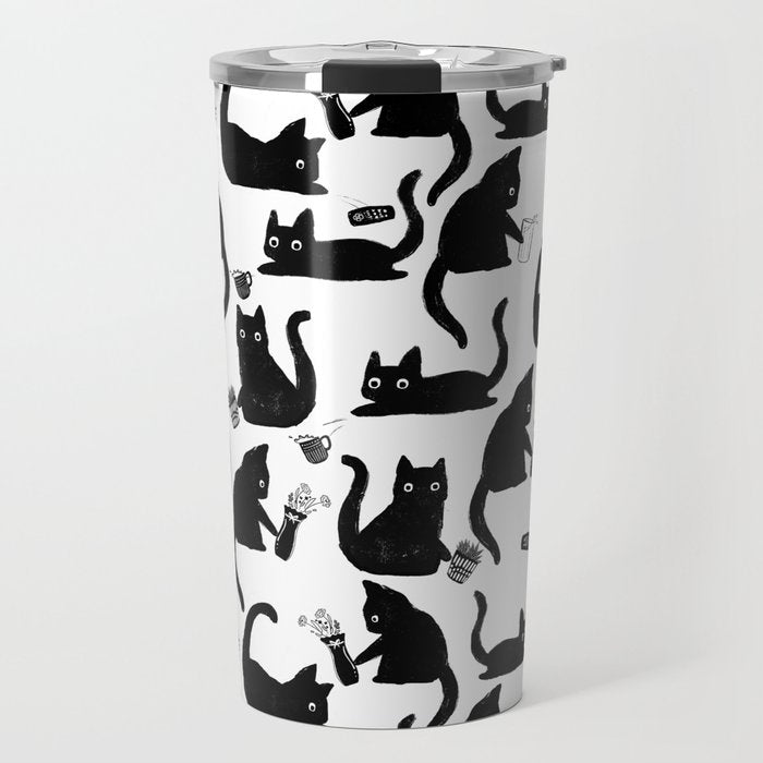 Bad Cats Knocking Stuff Over Travel Mug