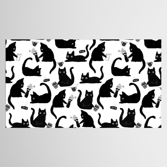 Bad Cats Knocking Stuff Over Tablecloth Gallery Image 2