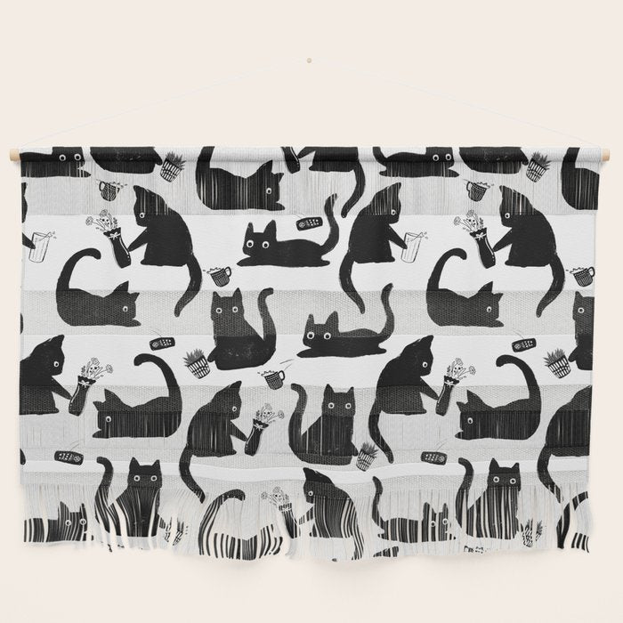 Bad Cats Knocking Stuff Over Wall Hanging Gallery Image 1