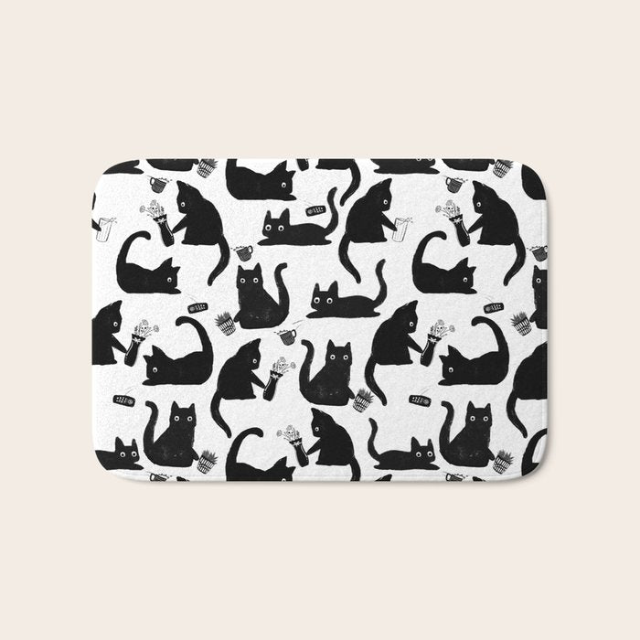 Bad Cats Knocking Stuff Over Bath Mat Gallery Image 1