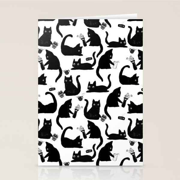 Bad Cats Knocking Stuff Over Stationery Card Gallery Image 2
