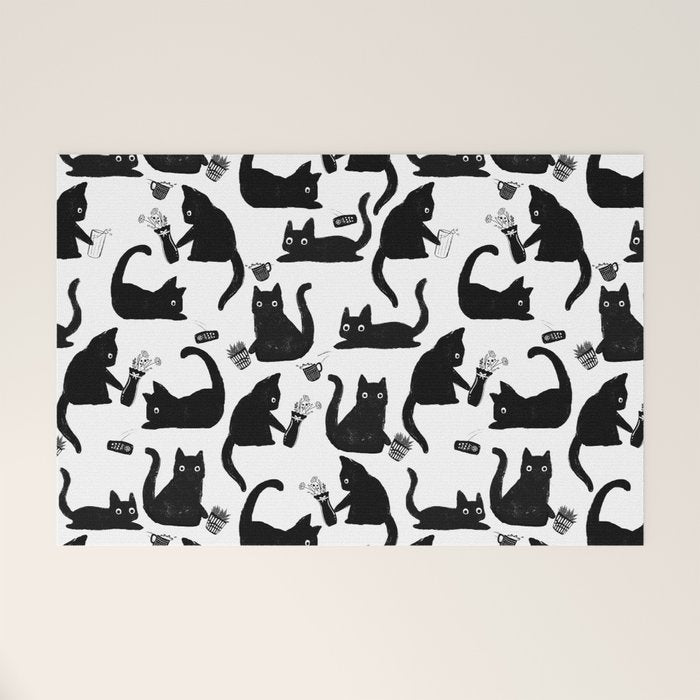 Bad Cats Knocking Stuff Over Welcome Mat Gallery Image 1