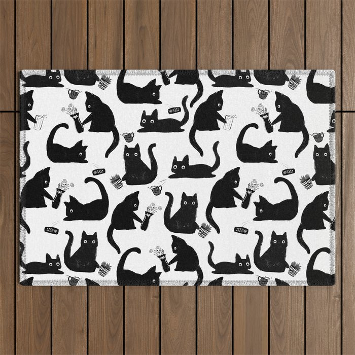 Bad Cats Knocking Stuff Over Outdoor Rug Gallery Image 1