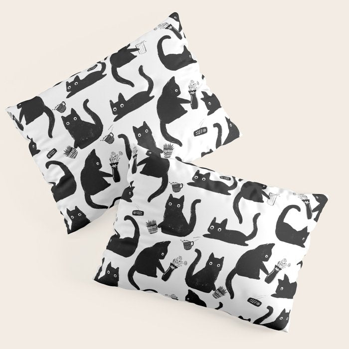 Bad Cats Knocking Stuff Over Pillow Sham Gallery Image 3