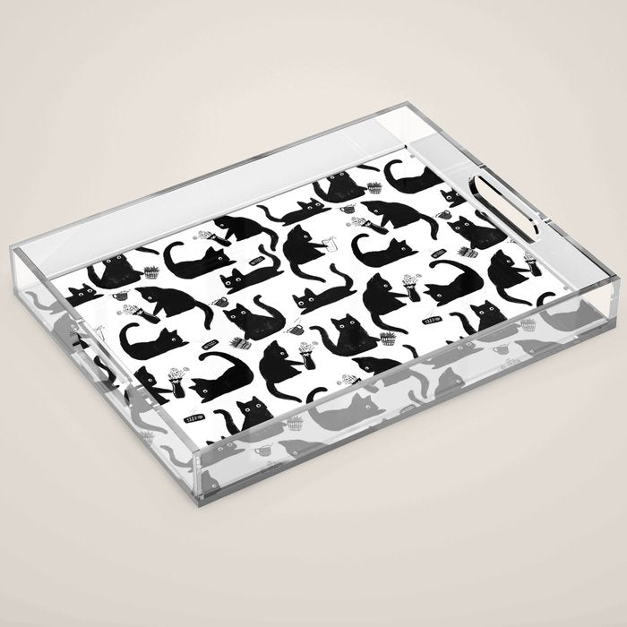 Bad Cats Knocking Stuff Over Acrylic Tray Gallery Image 1