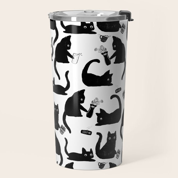 Bad Cats Knocking Stuff Over Travel Mug Gallery Image 2