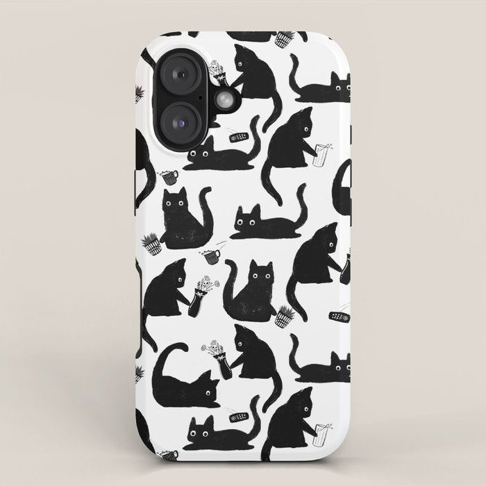 Bad Cats Knocking Stuff Over iPhone Case
