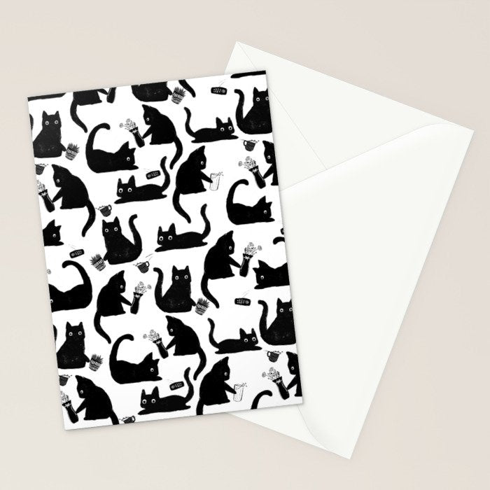Bad Cats Knocking Stuff Over Stationery Card Gallery Image 2