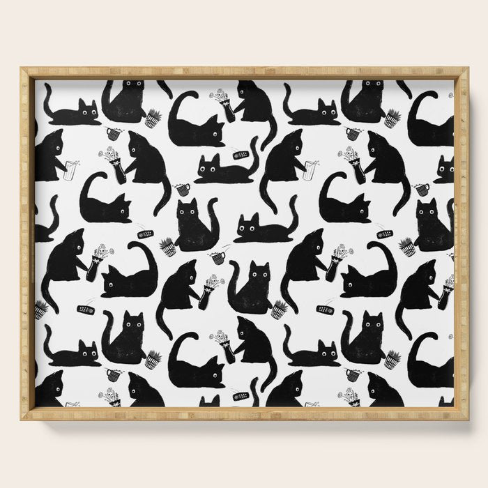 Bad Cats Knocking Stuff Over Serving Tray Gallery Image 1